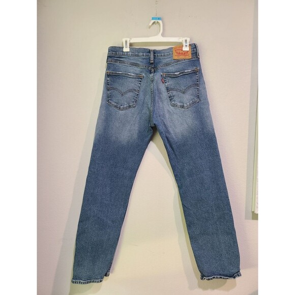Levis 505 Jeans Mens 34x32 Blue Denim Regular Straight Leg Stretch Retro - Picture 3 of 7